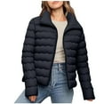 thumbnail image 2 of EOYWHK Juniors Puffer Jackets Lightweight Fall Trendy Coats Full Zipper Thick Warm Coats, 2 of 9