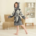 thumbnail image 4 of FORMRS Niños Bathrobe Unisex Hooded Robe Soft Plush Pajamas Sleepwear, Size 7-9T, Beige Moon, 4 of 7