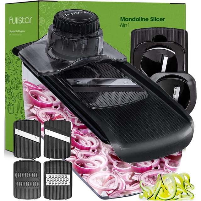 Mandolina Fullstar 6 en 1 con Guante de Seguridad para Cortar Alimentos