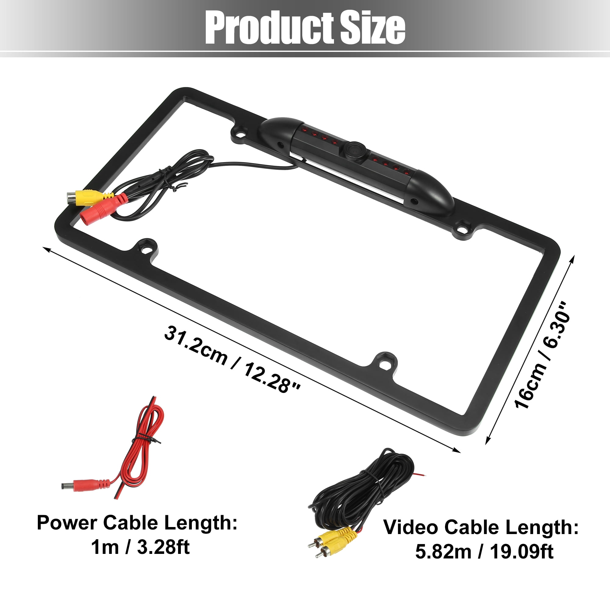 Unique Bargains HD Backup Camera License Plate Backup Camera Waterproof Night Vision