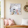 thumbnail image 6 of Canvas Wall Art, Christmas Snowman Framed Canvas Prints for Bedroom Office, Xmas Deer Winter Pine Tree Branches Forest Large Gallery Wrapped Wall Decor for Home Office, Gifts, 16"x16" Ship Next Day, 6 of 9