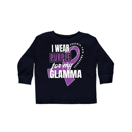 

Inktastic Chronic Pain I Wear Purple For My Glamma Gift Toddler Boy or Toddler Girl Long Sleeve T-Shirt