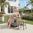 thumbnail image 6 of Ovios Outdoor Patio Furniture Set 9 Pieces Rattan Wicker Sectional with 42" Gas Fire Pit, Swivel Chairs, Solar Table, Black, 6 of 10