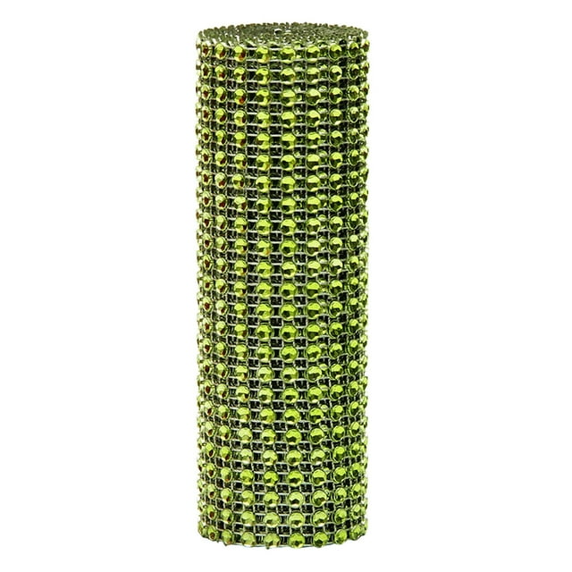 pdqouc Rhinestone Ribbons Plastic 24 Rows Shiny Diamond Rhinestone Mesh Wrap Roll for Christmas Thanksgiving Holiday New Year Party Decoration