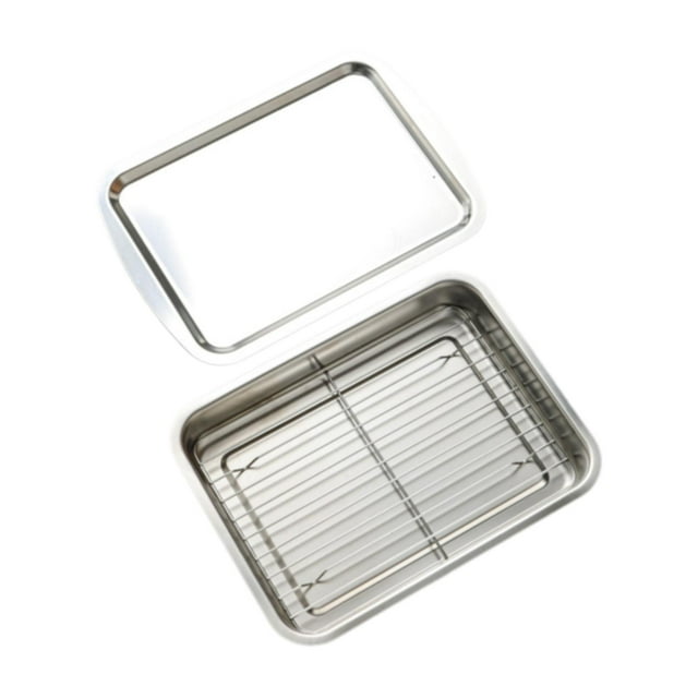 Tnarru Buffet Party Pan, Catering Pan with Cooling Rack, Rectangle Baking Tray, Oven Tray Baking Sheet for Cooking Buffet Restaurant Large