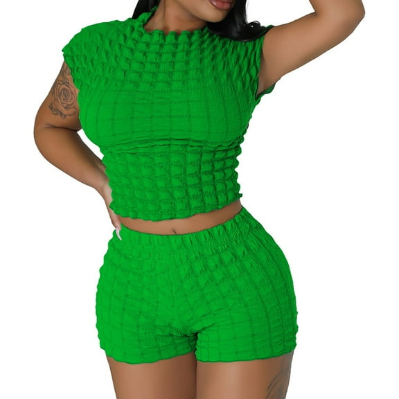 Women's Fashion Sexy Casual Sleeveless Two Piece Shorts Set Summer Outfit Comfortable Stylish Wear Athletic