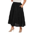 thumbnail image 2 of Beautybatik Black Women Cotton BOHO Gypsy Long Maxi Tier Flare Skirt 2X, 2 of 5