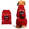 thumbnail image 1 of Dog Sweater Pet Clothes for Dogs Christmas Reindeer, Red, XL, 1 of 7