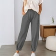 thumbnail image 2 of EDFBUYKRS Female Women Pants Casual Women's Pants Petite Length Women's Casual Pants Slim Fit Ankle Comfortable Stretchy Trousers for Daily Wear Spring Summer Fashion Pure Color L, 2 of 5