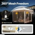 thumbnail image 6 of SPECSTAR Pop Up Gazebo 10x10ft Outdoor Canopy Tent with Mosquito Netting & 2 Tiers Roof for Patio Garden Backyard, Grey, 6 of 9