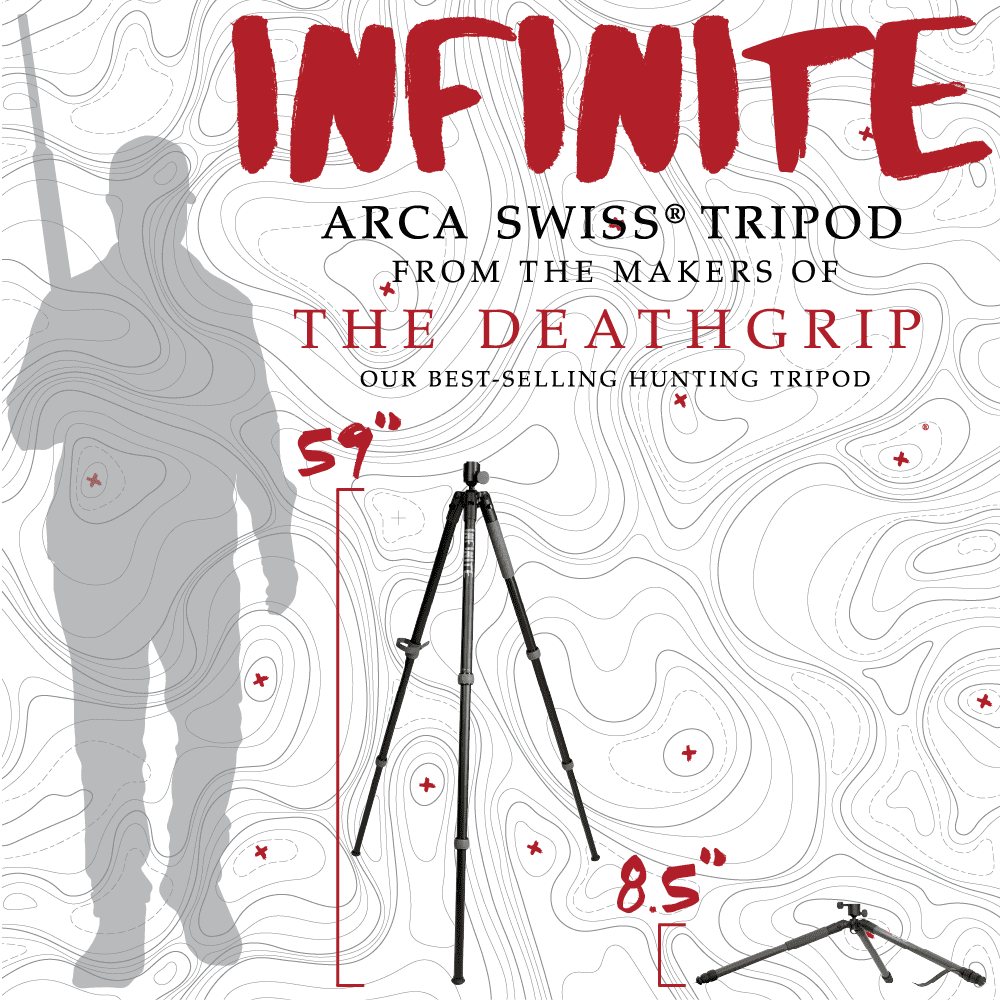 BOG Infinite ARCA Swiss Tripod with 360 Degree Ball Head, for Hunting, Shooting