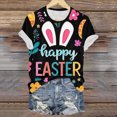 thumbnail image 6 of mgoYE T-Shirt for Women Womens Happy Easter Day Neck Shirt Funny Bunny Rabbit Eggs Graphic Short Sleeve Tee Spring Casual Tops(Black,XL), 6 of 7