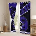 thumbnail image 3 of jejeloiu Rugby Ball Games Black Out Curtains,Purple Football Helmet Curtains Pack of 2 (42x63 Each) For Sport Gamer, 3 of 6