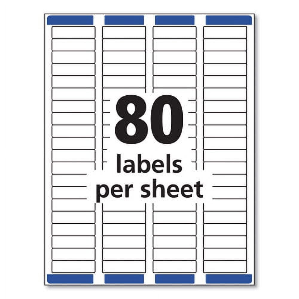 Easy Peel White Address Labels W/ Sure Feed Technology, Laser Printers, 0.5 X 1.75, White, 80/sheet, 25 Sheets/pack | Bundle of 2 Packs