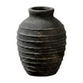 thumbnail image 3 of Ceramic Flower Vase Home Decor - Farmhouse Table Vases with Handle Living Room Decoration Vintage Decorative Aesthetic for Shelf Coffee Dining Desk House Bookshelf Fireplace （Black）, 3 of 4