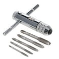 thumbnail image 1 of Adjustable T-Handle Ratcheting Tap Wrench Thread Tap Handle Kit with 5pcs -M8 Machine Screw Thread Metric Plug Tap, 1 of 7