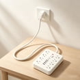 thumbnail image 3 of Power Strip with 10 AC Outlets and 4 USB Ports, 140 cm / 4.6 ft Extension Cord, US Plug, On/Off with Light, Desktop Charging Station for Home Dorm, 3 of 5