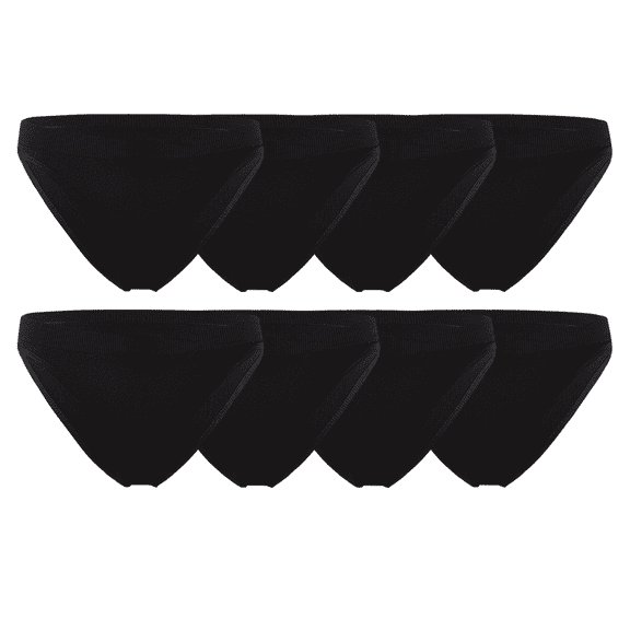 WQD Women's Seamless Bikini Underwear 8 Pack Stretch Fit Panties Soft Breathable Briefs for Everyday Comfort