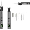 thumbnail image 1 of Engraving Pen with 7 Heads, Engrave 50+ Surfaces Engraving Pens, Electric Mini Engrave Pen with 7 Heads, Anti-Misoperation Protection Memory Speed Settings (1PC), 1 of 7