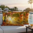 thumbnail image 4 of Orange Autumn Leaves Outdoor Waterproof Pillow Covers, Fall Trees Forest Country Rustic Decorative Rectangle Throw Pillowcase Sofa Cushion Sham for Patio/Couch/Chair, 20"x12" 2 Pack, 4 of 8
