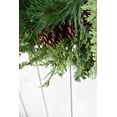 thumbnail image 5 of 24" Faux Mixed PIne, Cedar, Juniper, Cypress and Pinecone Wreath - Christmas Holiday Winter Front Door Hanger, 5 of 6