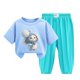 thumbnail image 1 of Odeerbi 2-12 Años Niño Niña Conjunto de Verano Camiseta de Manga Corta de Algodón Ice Silk Pantalón de Chándal Conjunto de Dos Piezas de Ropa Interior Estampada, 1 of 4
