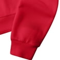 thumbnail image 5 of UAMVSH Women's Drawstring Cropped Hoodie Casual Plain Pullover Oversized Long Sleeve Drop Shoulder Athletic Sweatshirts(Small,Red), 5 of 6