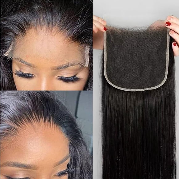 KRN 5x5 HD Lace Closure, Skinlike Undetectable Melted Lace Closure Pre Plucked with Baby Hair 12A Grade Brazilian Virgin Human Hair Breathable and Th