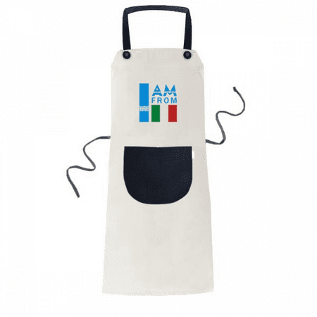 

I Am From Italy Art Deco Fashion Apron Adjustable Bib Cotton Linen BBQ Kitchen Pocket Pinafore