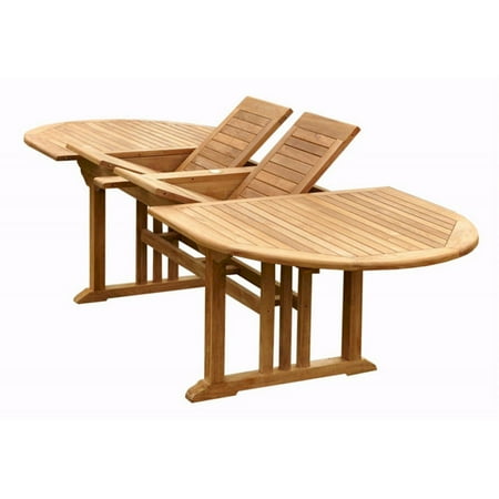 Extension Outdoor Dining Table - Anderson Teak Sahara Oval Double Extension Outdoor Dining Table