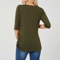 thumbnail image 4 of Ohufall Maternity Shirts for Women Summer Solid Short Sleeve Pregnancy Tops Fashion Ruched Keyhole Neckline Nursing T Shirt Women Breastfeeding Tees, 4 of 7