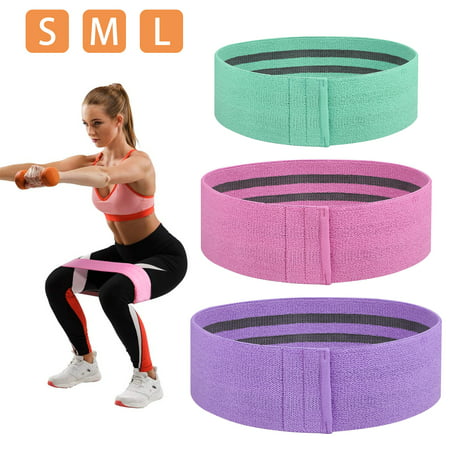 TSV Set of 3 Hip Resistance Bands for Legs and Butt Exercise Bands Thigh Workout Bands Fitness Circle Booty Loop Bands Rubber Bands Sports Bands Cloth Bands for