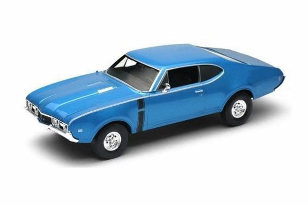 1968 Oldsmobile 442 Coupe Die-cast Car 1:24 Welly 8 inches Blue 