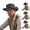 Grey, variant on Western Cowboy Sun Hat Wide Brim Outdoor Beach Fedora Panama Bucket Hats Coffee,One Size