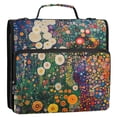 thumbnail image 5 of FORMRS Zipper Binder with Shoulder Strap 2-inch Ring 500 Sheet Capacity File Bag, White Floral Garden, 5 of 5