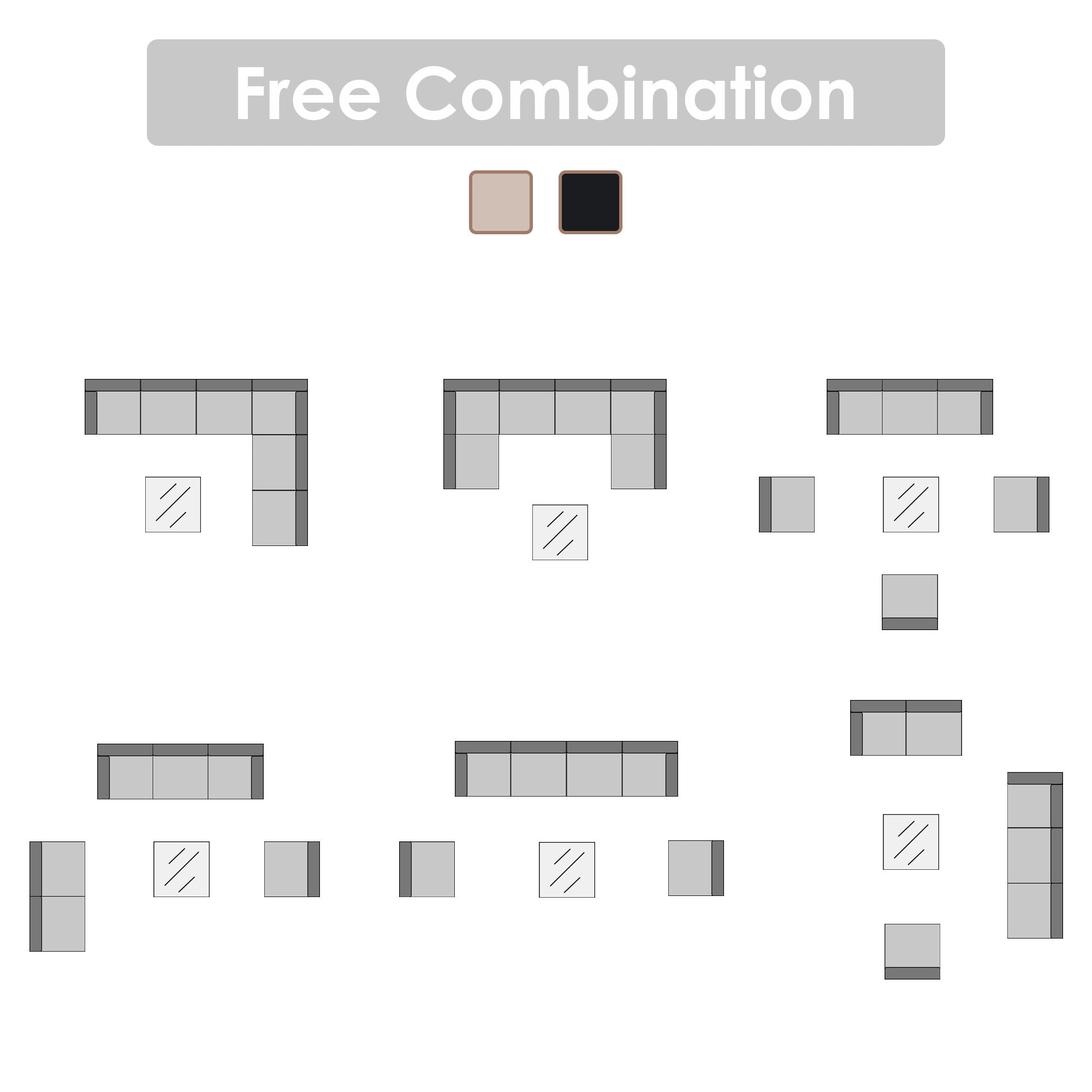 JOIVI 7 Pieces Patio Furniture Set, Outdoor Sectional Sofa Set with Cushion and Coffee Table, 7-Piece PE Rattan Conversation Set for Deck, Porch, Backyard, Off-White