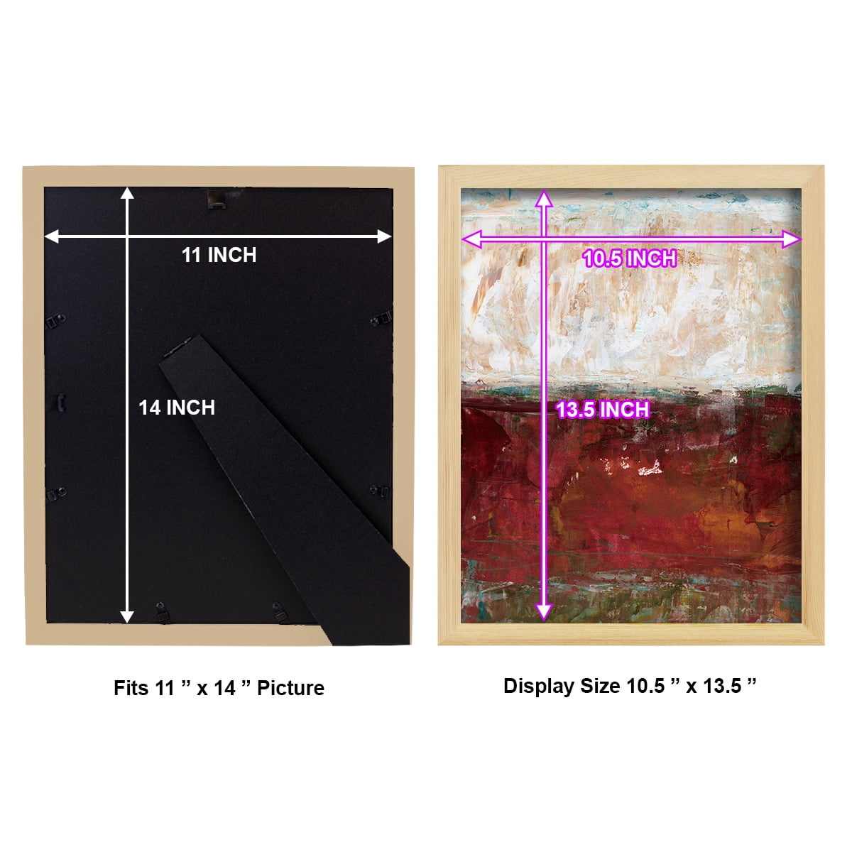 August Horizon II -Framed Print w/glass-Natural Wood