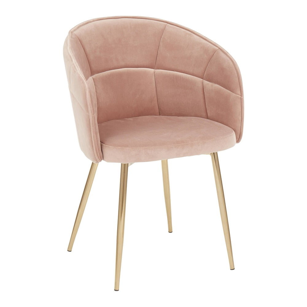 32" Pink Velvet with Gold Metal Legs Contemporary Lindsey Chair