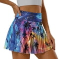 thumbnail image 4 of KUIFORTI Palm Tree Pleated Skirts for Women Soft High Waisted with Pockets Inner Shorts Elastic Polyester Shorts Workout Golf Skort for Athletic Skorts Sports Running Pickleball, 4 of 7