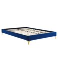 thumbnail image 6 of Platform Bed Frame, Tufted, Rivet Nailhead, Full Size, Blue Navy, Fabric, Bedroom, Modern Contemporary HB35331, 6 of 15