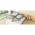 thumbnail image 5 of Newest Twin Over Full Rubber Wood Bunk Bed with Trundle, Convertible Ladder and Guardrail, Detachable, Convertible Bed, with Twin Size Trundle ,Grey, 5 of 12