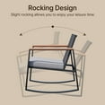 thumbnail image 3 of Lofka Patio Rocking Chairs Set with Glass Coffee Table, 3-Piece Outdoor Furniture Set for Balcony, PE Rattan, Gray, 3 of 7