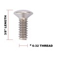 thumbnail image 3 of 3/8" Long 6-32 Thread, Oval Head Milled Slot Replacement Wall Plate Screws, 30 P, 3 of 4