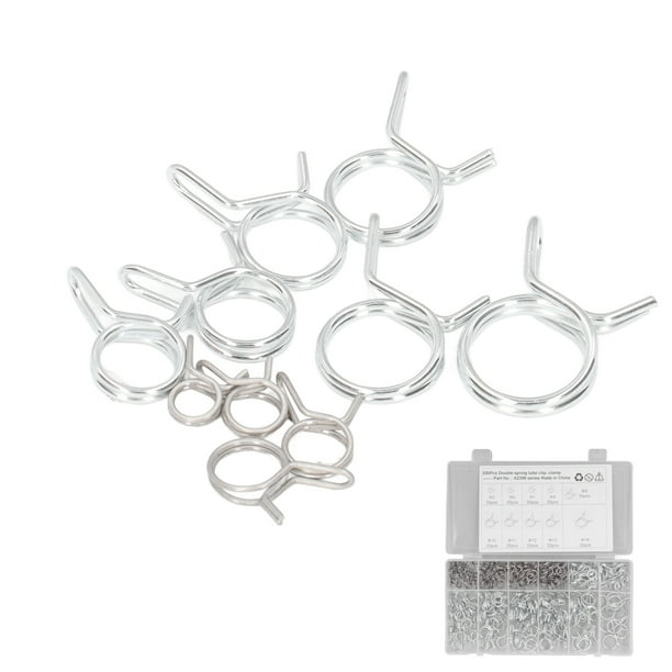 Riego 250 Piezas de Doble Alambre Manguera de Riego Abrazadera Azul Resistencia A la Corrosión de la Manguera de la Manguera Clips de Resorte Con Caja de Almacenamiento