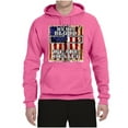 thumbnail image 3 of By His Blood We Are Healed Inspirational/Christian Unisex Graphic Hoodie Sweatshirt, Neon Pink, Small, 3 of 5