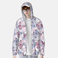 thumbnail image 3 of Picia Butterflies in Pastel Women's Men's UPF 50+ Sun Protection Hoodie Shirt Long Sleeve SPF Fishing Outdoor UV Hiking Lightweight Shirts-Medium, 3 of 9