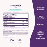 Natrol Melatonin 3 mg Time Release, Nighttime Sleep Aid, 100 Tablets