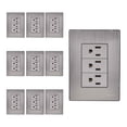 thumbnail image 1 of Placa Armada Inoxidable 3 Contactos De Un Modulo Plata 10Pzs Igoto INOX1004, 1 of 3