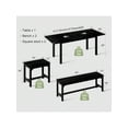 thumbnail image 4 of Ourlova 63 Inch 5 Piece Extendable Dining Table Set For 4 To 8 Modern Space Saving Kitchen Table With 2 Benches and 2 Stools Farmhouse Style Dining Room Furniture Set, 4 of 6