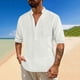 thumbnail image 1 of pstuiky Camisas casuales de manga larga para hombre, Camisa holgada informal con bolsillos ventilados y botones para hombre, cuello alto y mangas largas Tops de talla grande para hombre xxl, 1 of 9